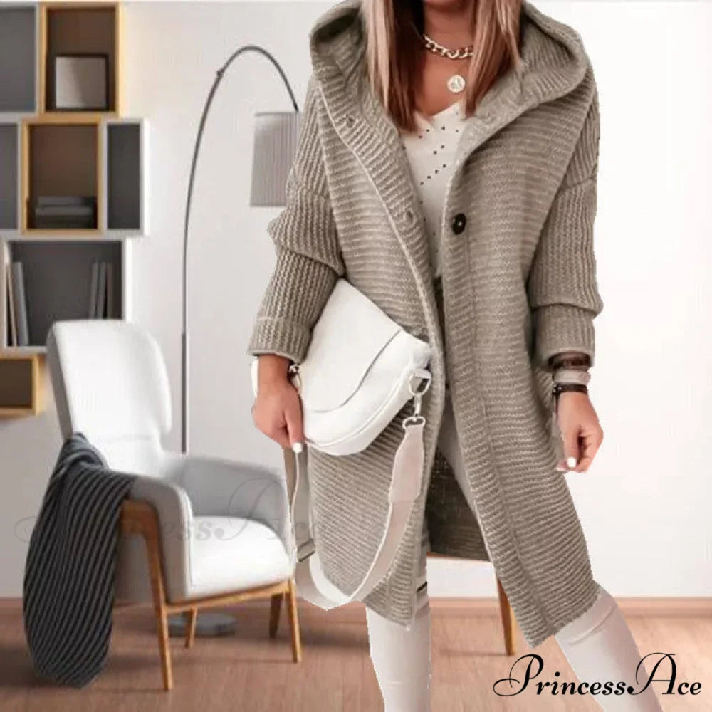 Hooded Coat for Casual Knitted Wear