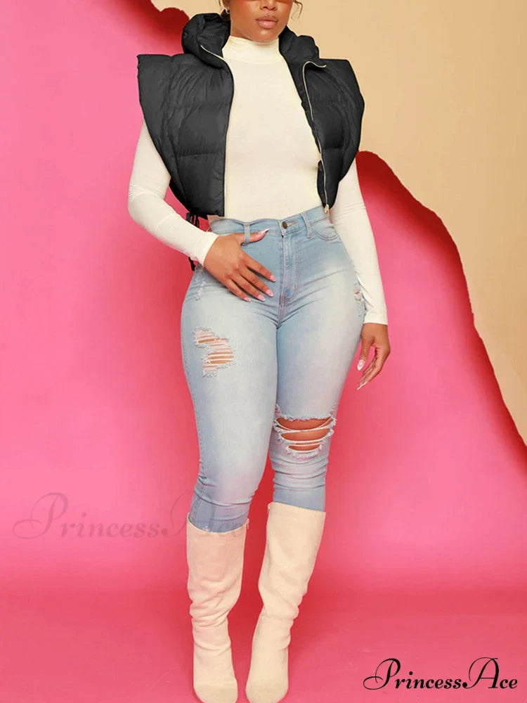 Hooded Crop Graceful Knit Cardigan