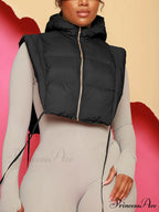 Hooded Crop Graceful Knit Cardigan