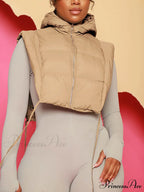 Hooded Crop Graceful Knit Cardigan