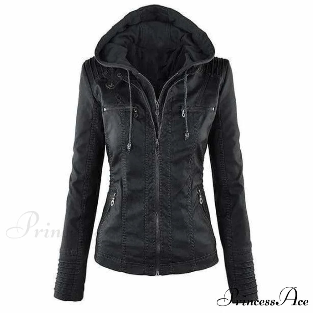 Hooded Leather Jacket