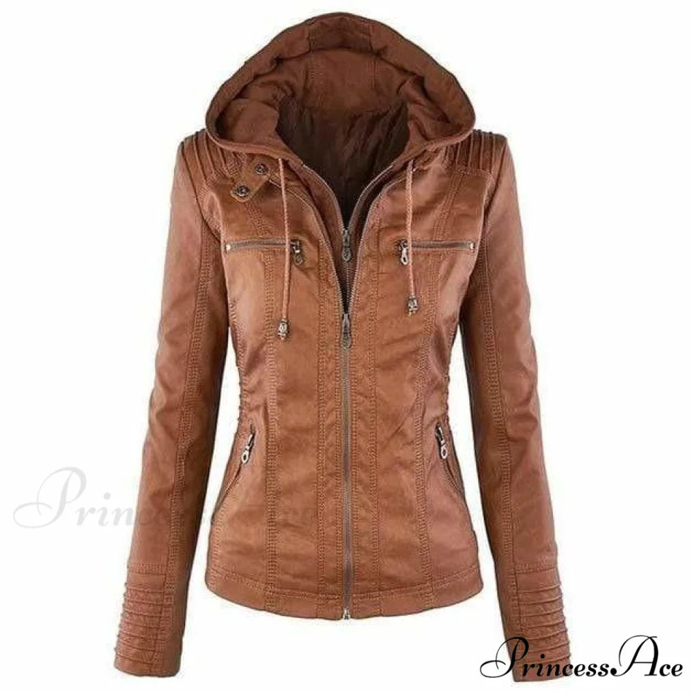 Hooded Leather Jacket