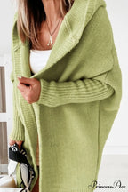 Hoodie Front Open Cardigan