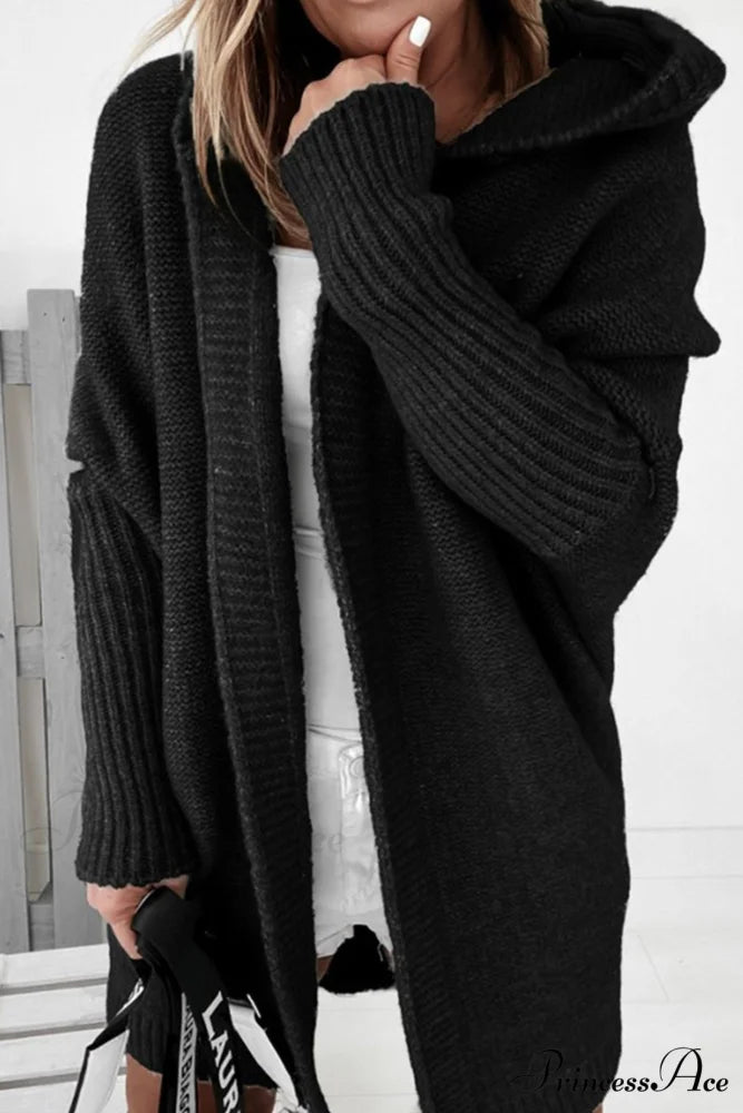 Hoodie Front Open Cardigan