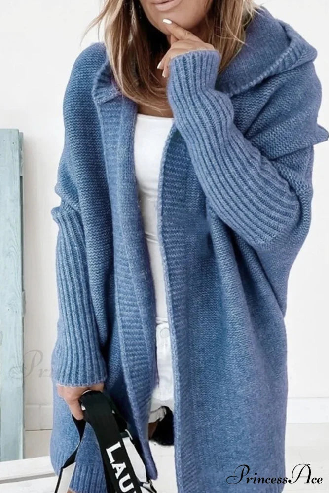 Hoodie Front Open Cardigan