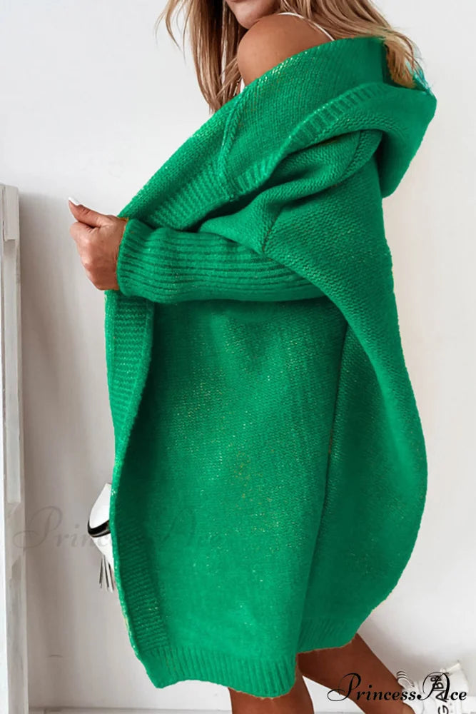 Hoodie Front Open Cardigan