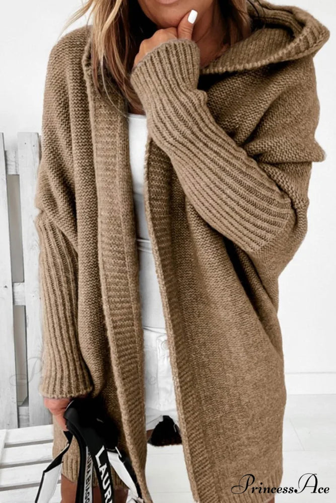 Hoodie Front Open Cardigan