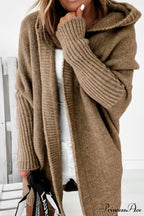 Hoodie Front Open Cardigan