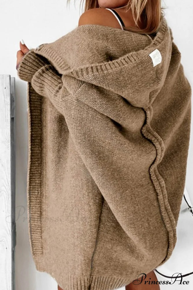 Hoodie Front Open Cardigan