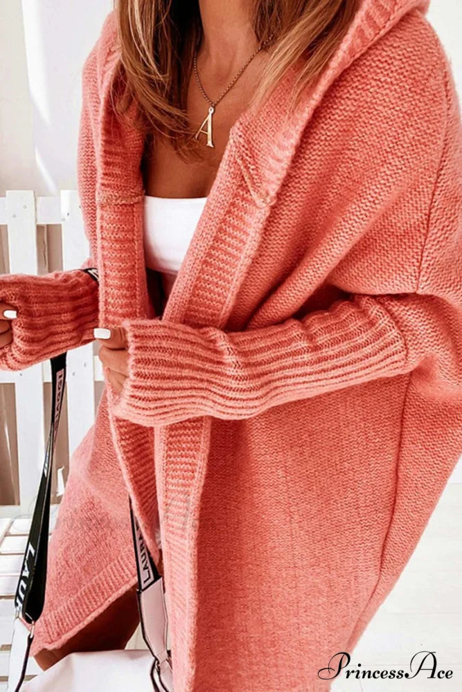 Hoodie Front Open Cardigan