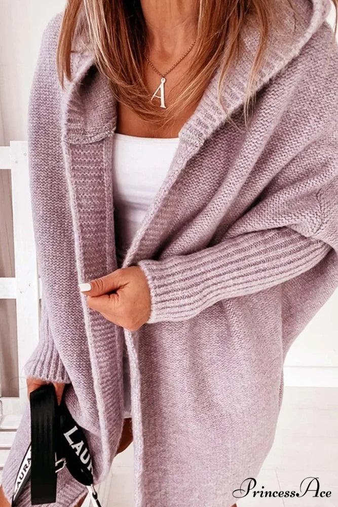 Hoodie Front Open Cardigan