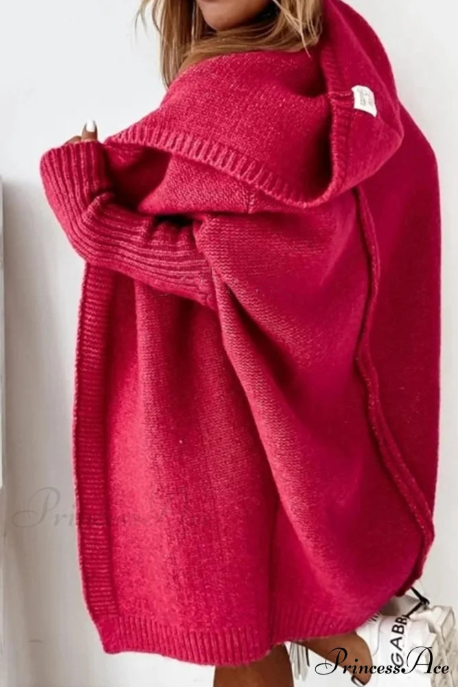 Hoodie Front Open Cardigan