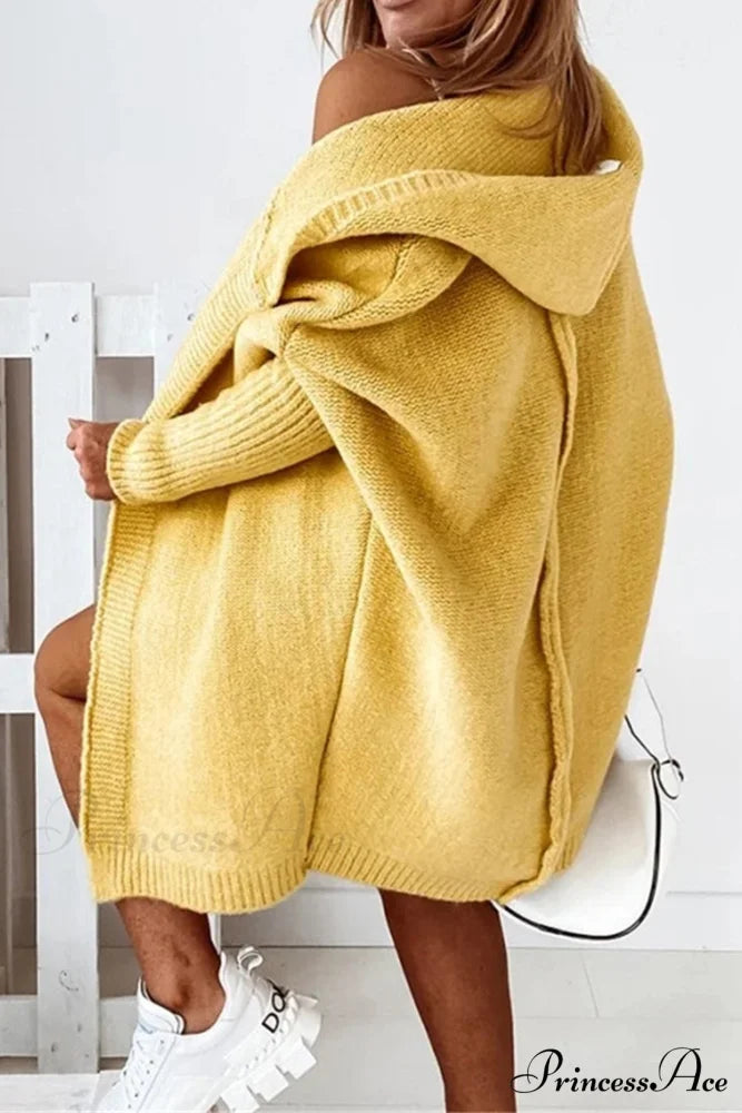 Hoodie Front Open Cardigan