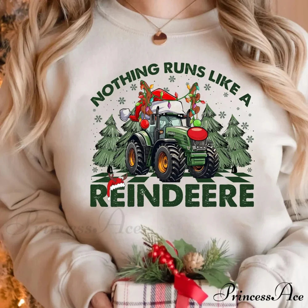Hot Sale NoThing Runs Like Reindeer Farm Fallow Girl Christmas Hoodie
