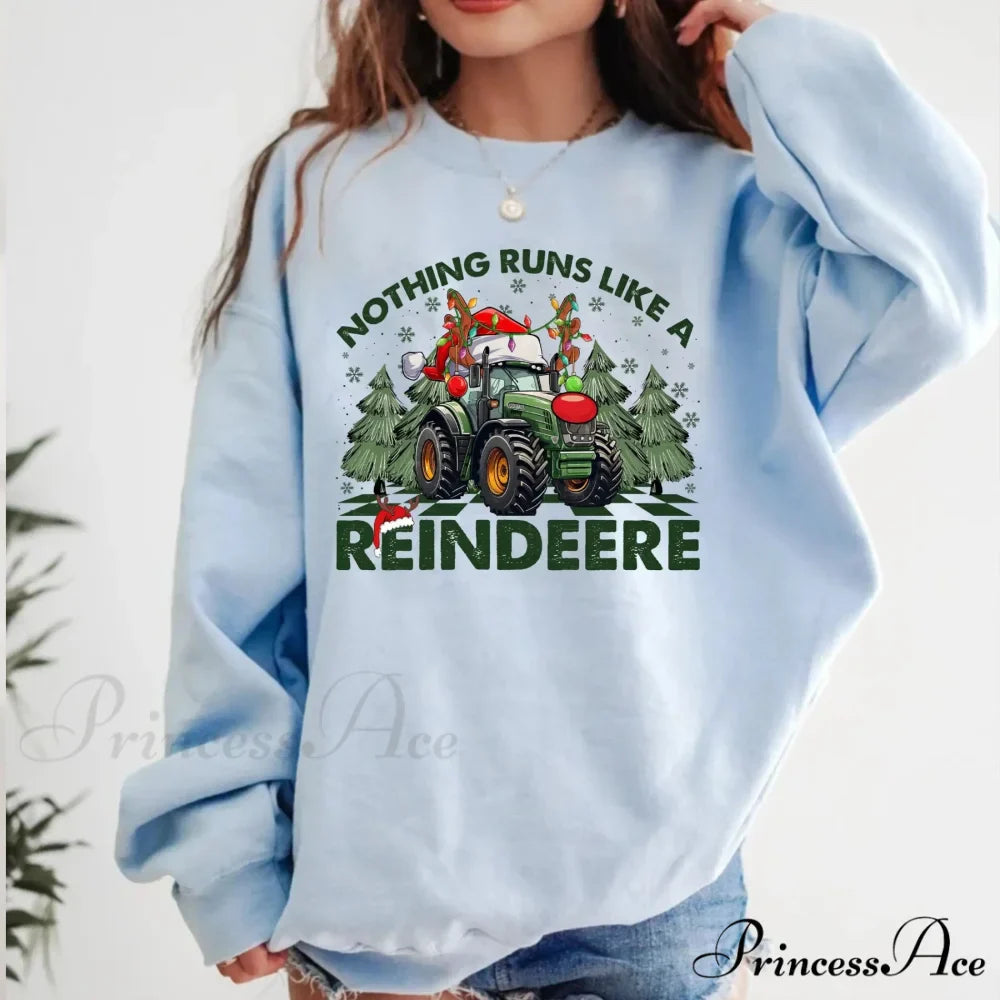 Hot Sale NoThing Runs Like Reindeer Farm Fallow Girl Christmas Hoodie