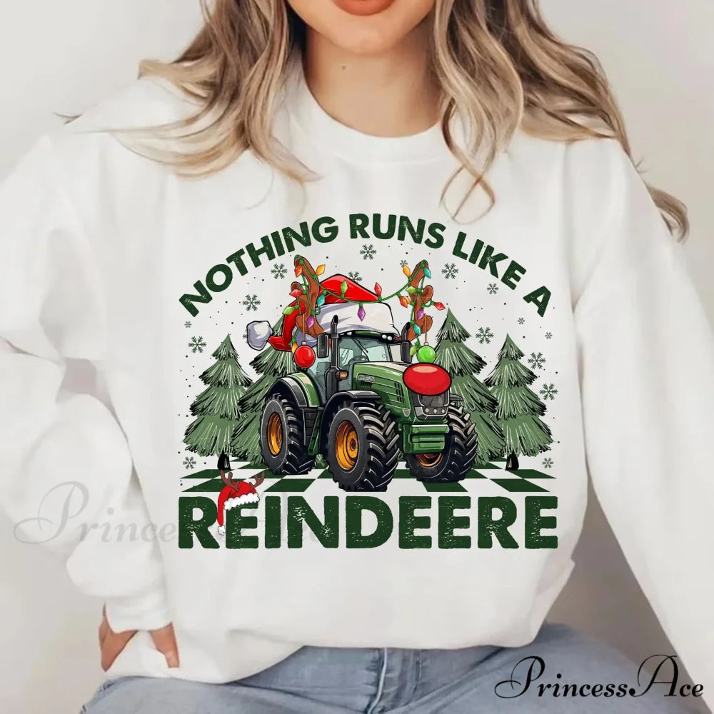 Hot Sale NoThing Runs Like Reindeer Farm Fallow Girl Christmas Hoodie