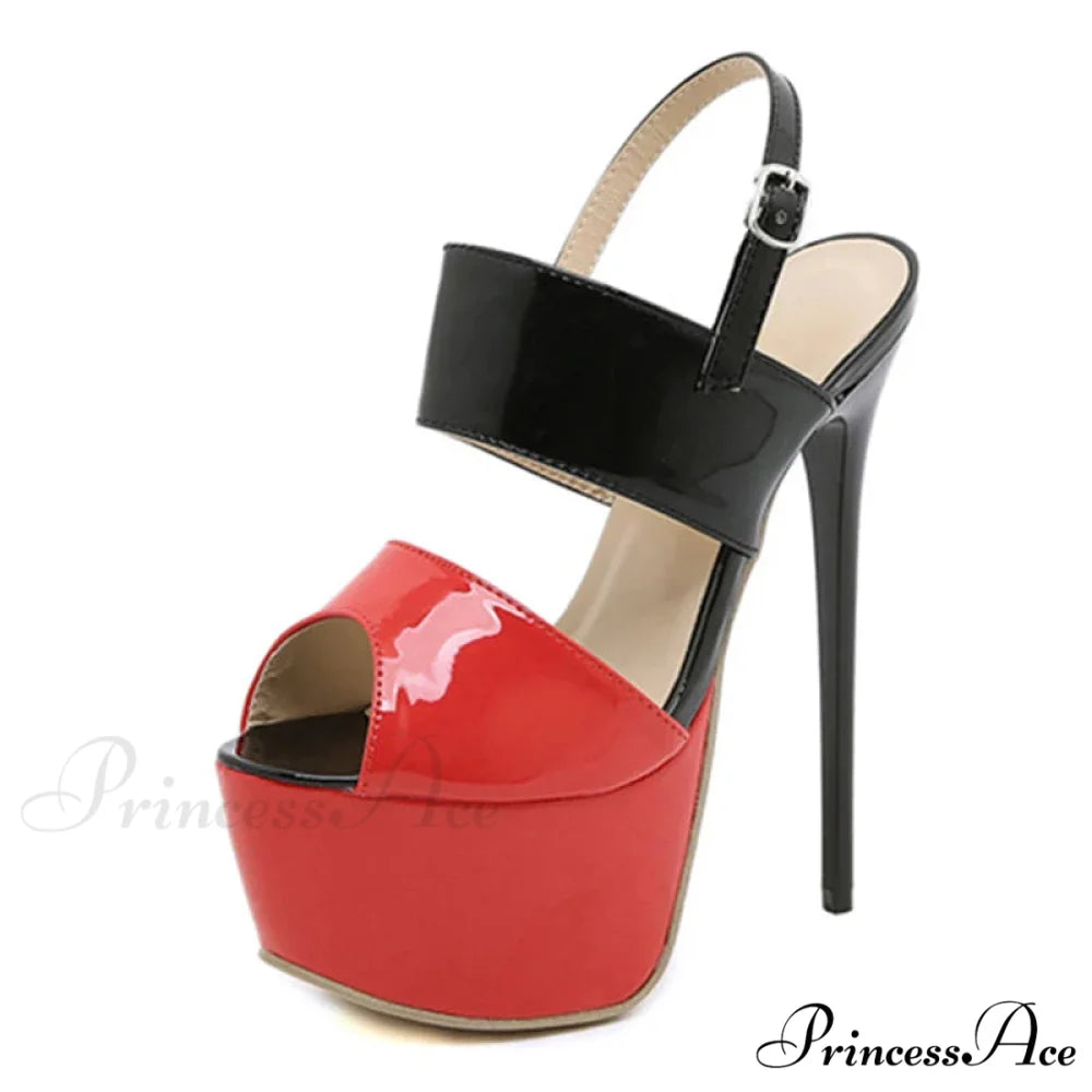 Hot-Sales Summer Sexy 17CM Sandals High-HeelsFashion Open-Toe Buckles Nightclub Party Black High Heel