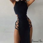 Hot Sexy Sleeveless Midi Split Dresses