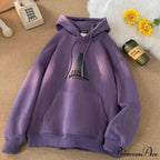 Humorous Graphic Fuzzy Y2K Hoodie