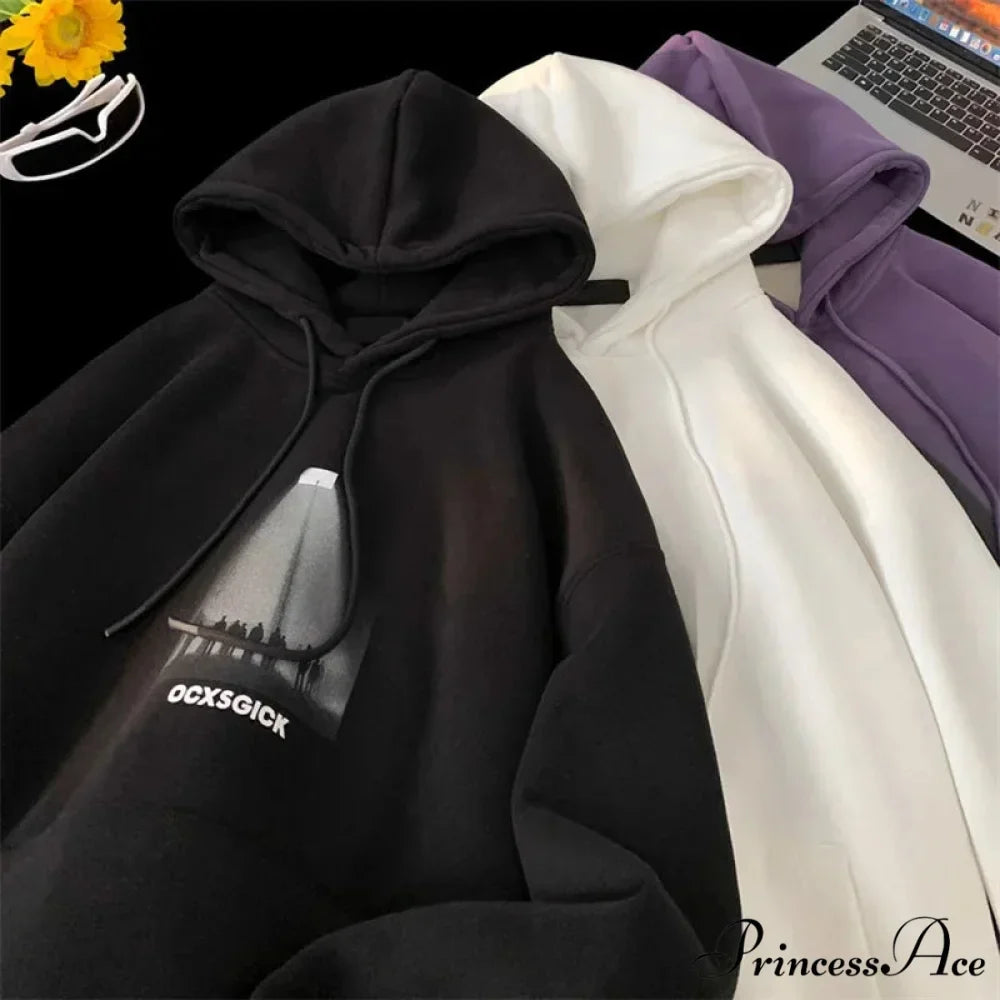 Humorous Graphic Fuzzy Y2K Hoodie