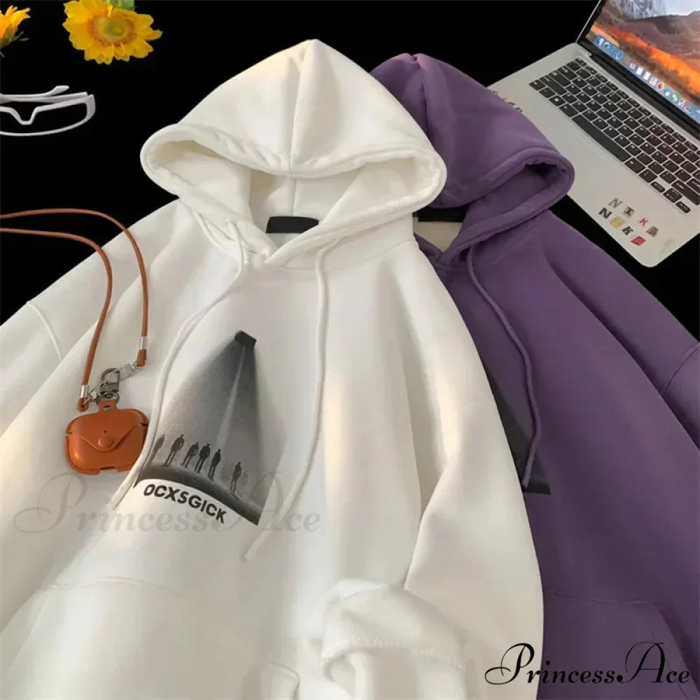 Humorous Graphic Fuzzy Y2K Hoodie