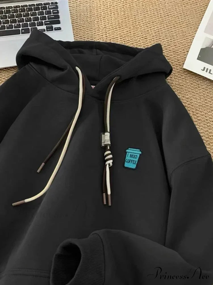 "I Require Coffee" Graphic Fleece Hoodie