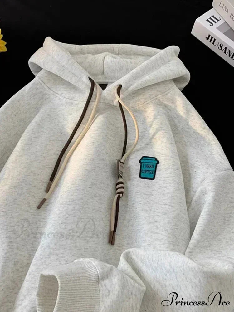 "I Require Coffee" Graphic Fleece Hoodie