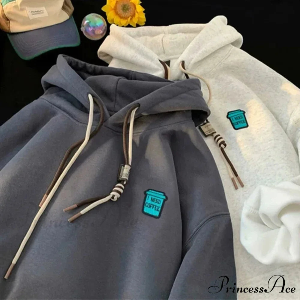 "I Require Coffee" Graphic Fleece Hoodie