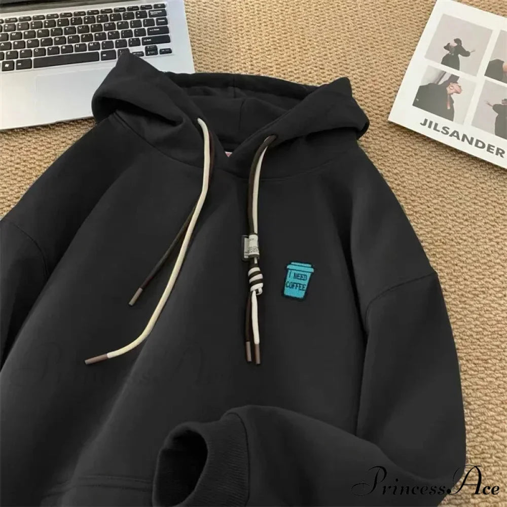 "I Require Coffee" Graphic Fleece Hoodie