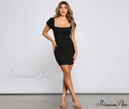 Iconic Glam Puff Charming Sleeve Mini Dress
