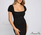 Iconic Glam Puff Charming Sleeve Mini Dress