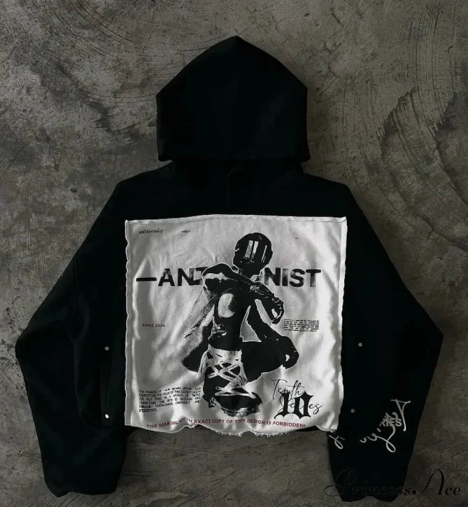 Illustrated Graphic Printed Hoodie