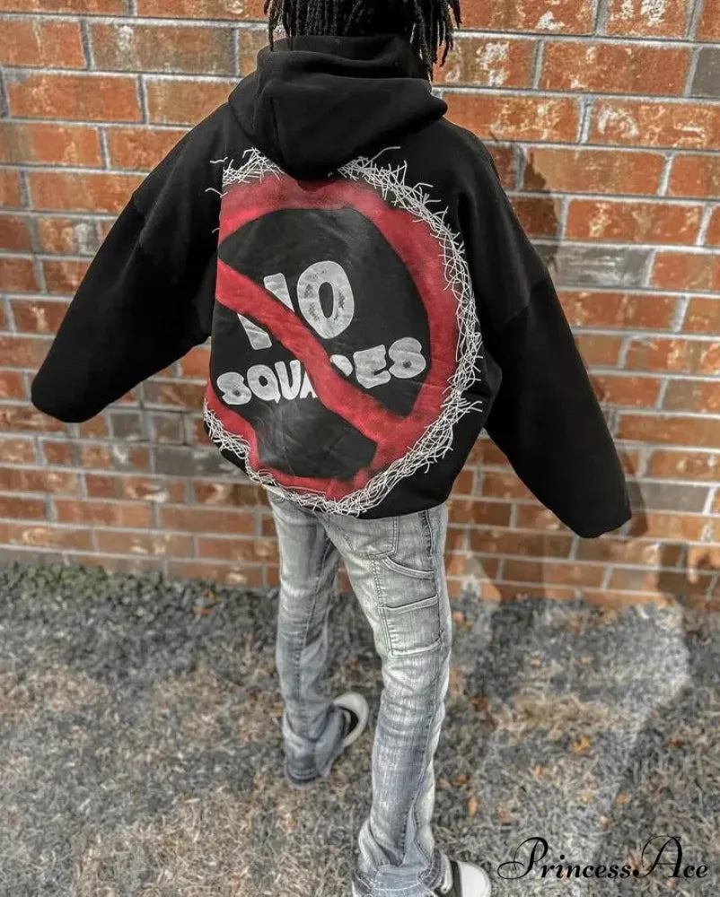 Illustrated Graphic Printed Hoodie