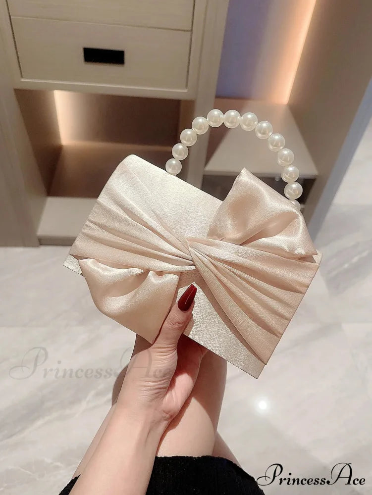 Imitation Pearl Blossom Marriage Evening Clutch Bag
