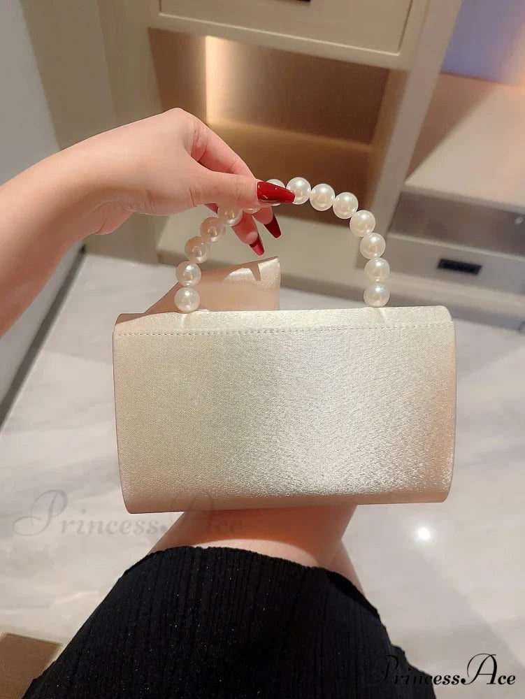 Imitation Pearl Blossom Marriage Evening Clutch Bag