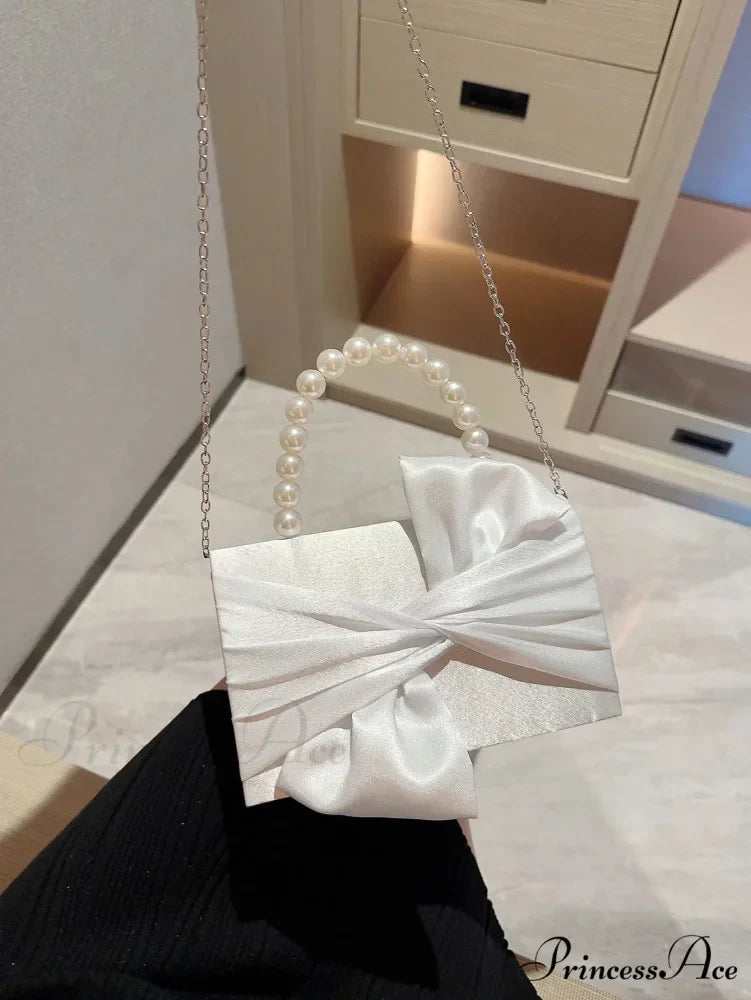 Imitation Pearl Blossom Marriage Evening Clutch Bag