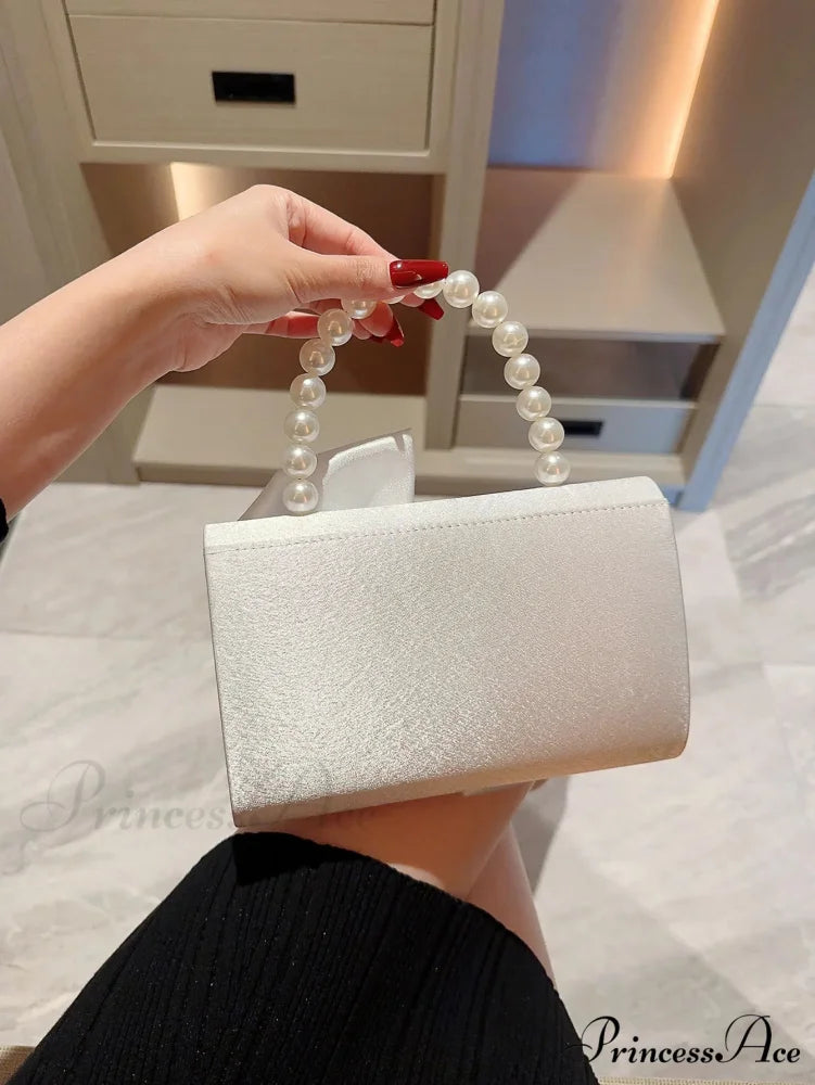 Imitation Pearl Blossom Marriage Evening Clutch Bag