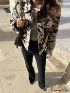 Imprinted Collar Velvet Jacket