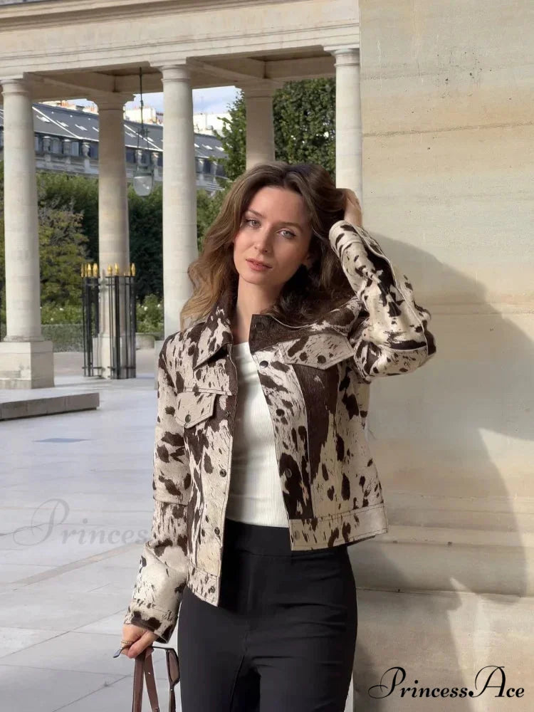 Imprinted Collar Velvet Jacket