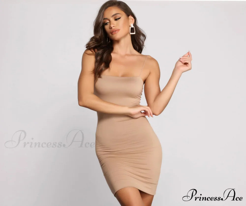 In Knit For A Graceful Good Time Basic Mini Dress