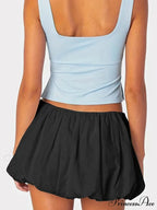 Inflated Tiered Gathered Skirt