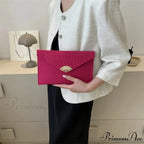 Informal Basic Felt Envelope Clutch Wristlet