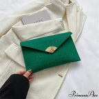 Informal Basic Felt Envelope Clutch Wristlet