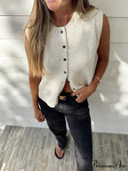 Informal Knitted Sleeveless Sweater