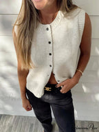 Informal Knitted Sleeveless Sweater