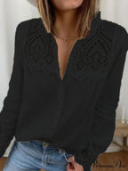Informal Lace Round-neck Baggy Top