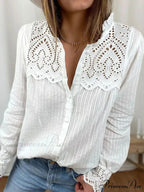 Informal Lace Round-neck Baggy Top