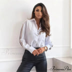Informal Lineage Extended Sleeve Workplace White Blouse