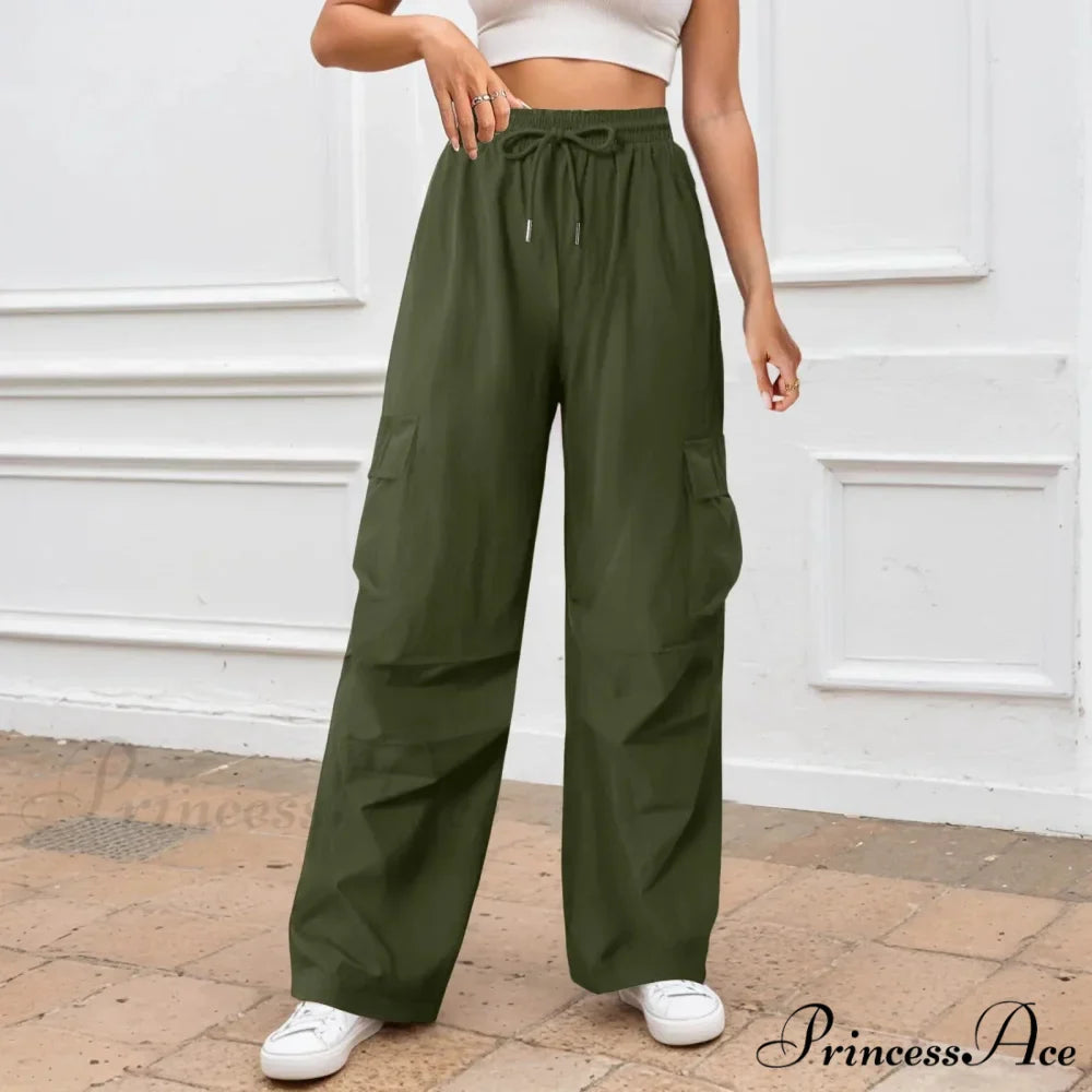 Informal Monochromatic Wide Leg Trousers