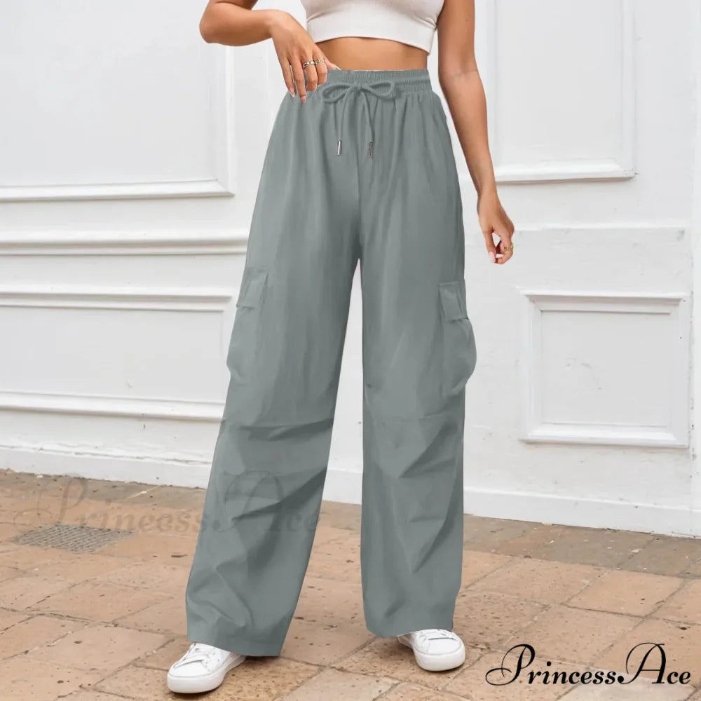 Informal Monochromatic Wide Leg Trousers